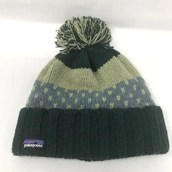Patagonia Snowbelle Beanie Winter Hat Adult One Size Nordic Knit Northern Green - Picture 8 of 8